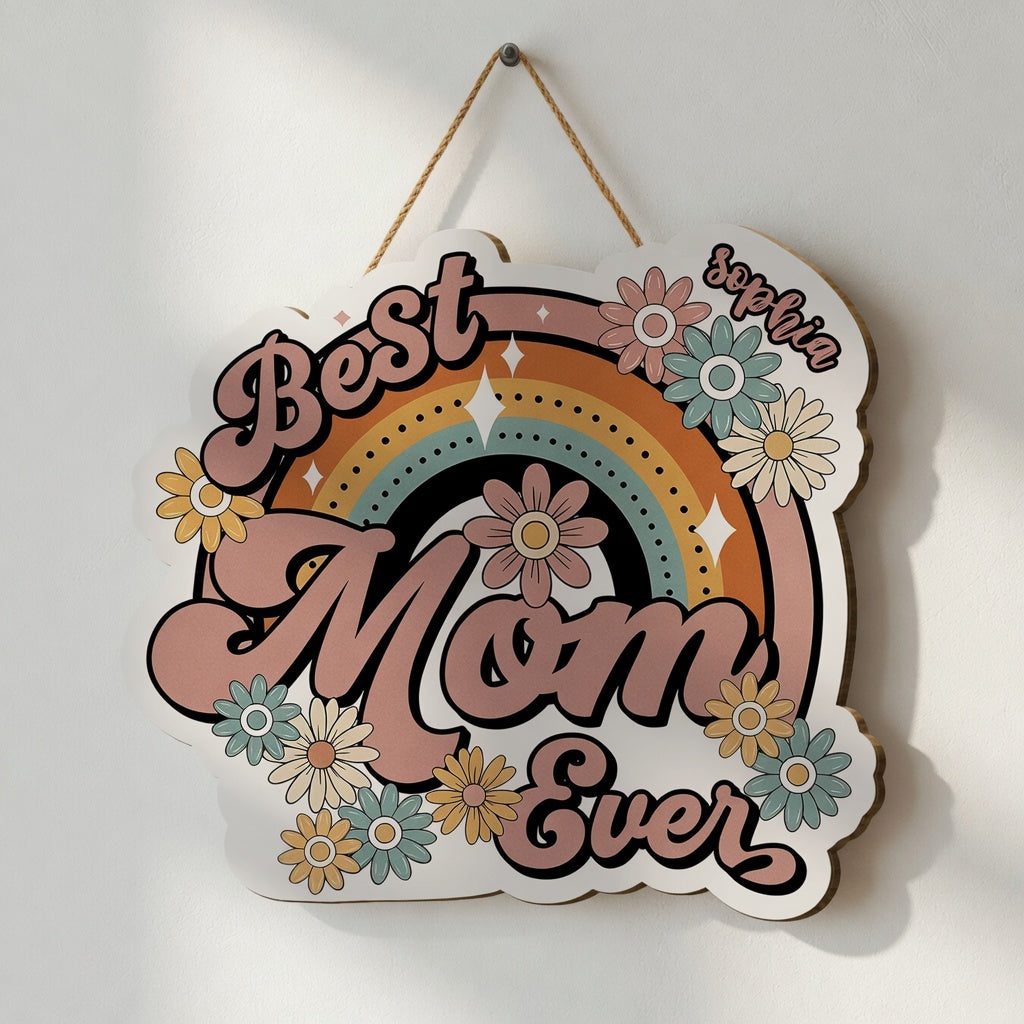 Personalized Layered Wood Block Sign – Custom Family Keepsake Decor for Mom