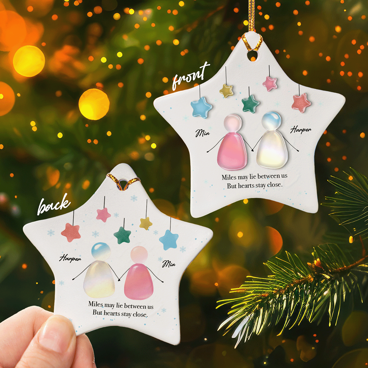 Friendship Forever - Personalized Ceramic and Acrylic Ornament