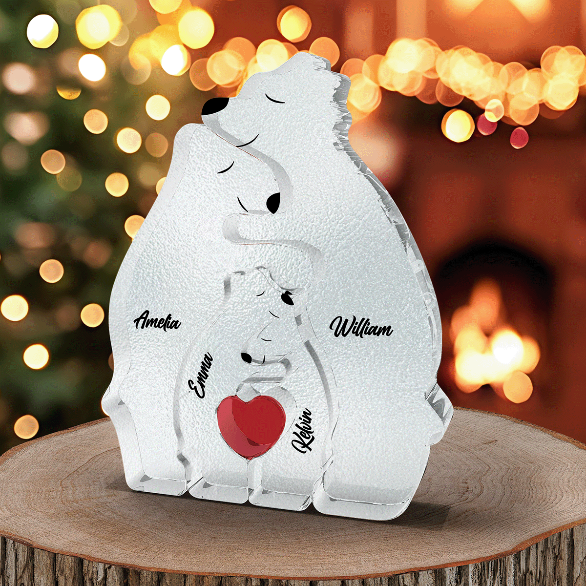 Personalized Acrylic Hugging Bear Family Puzzle