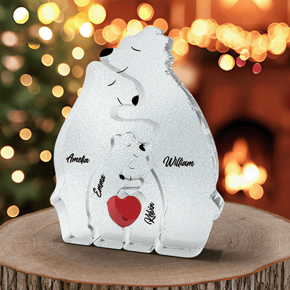 Personalized Acrylic Hugging Bear Family Puzzle
