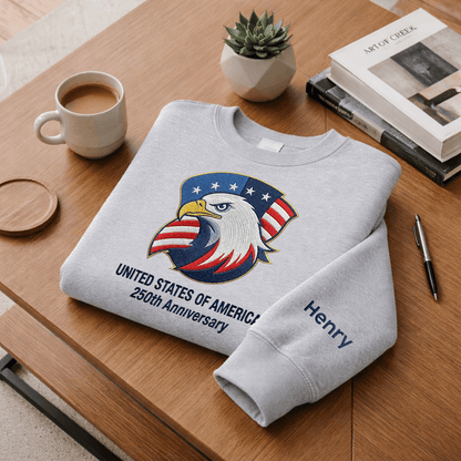 USA 250th Anniversary 1776-2026 - Embroidered Liberty Bell Sweatshirt