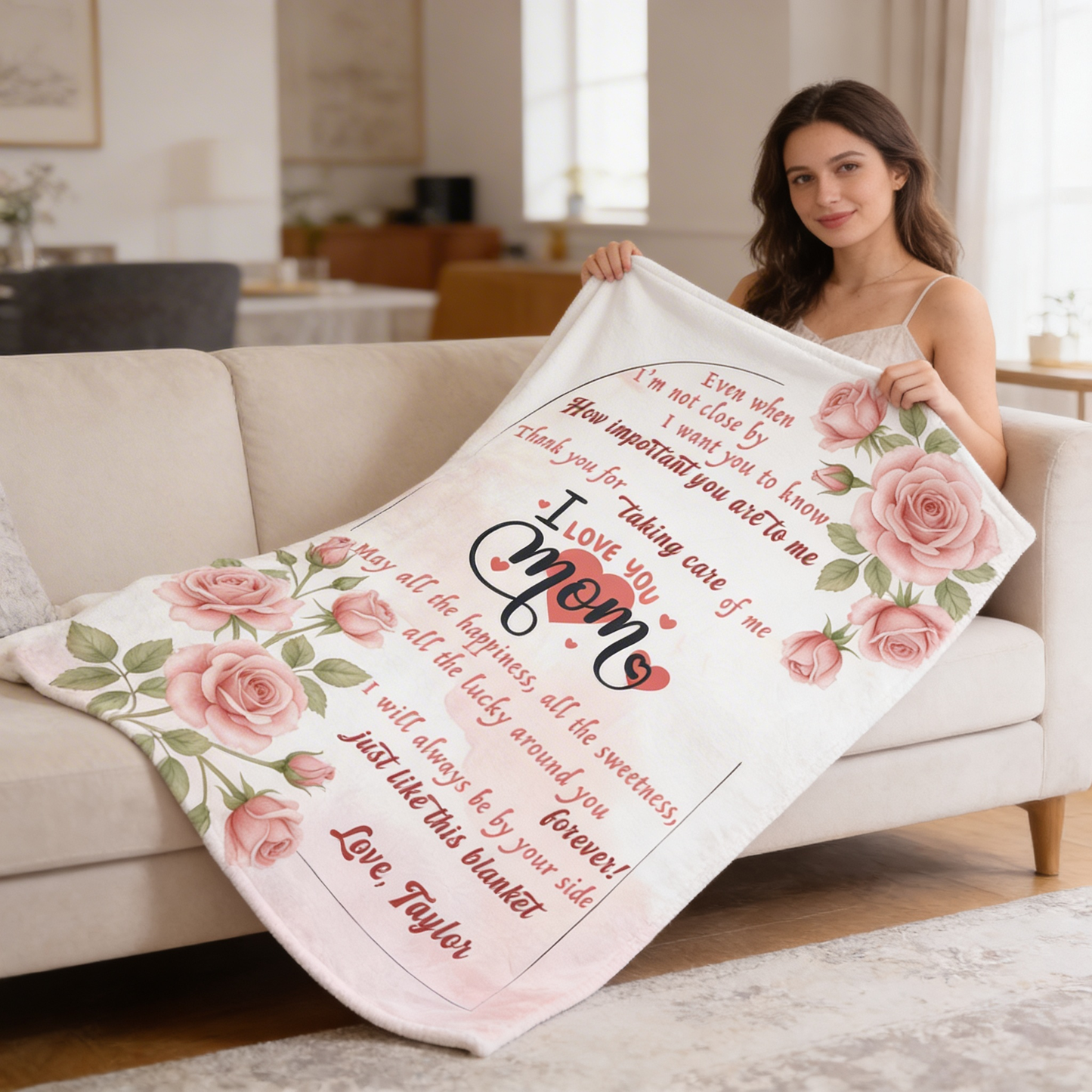 Words to You Personalized Blanket – Heartfelt Message Gift for Mom & Grandma Mother’s Day Family Keepsake