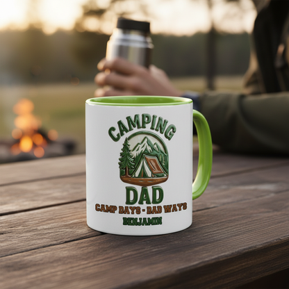 Personalized Camping Mug for Dad – Custom Name Coffee Mug Gift for Father