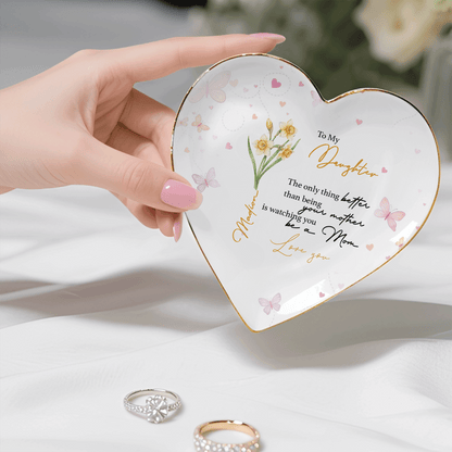 Personalized Ceramic Jewelry Dish - Custom Name Trinket Tray for Daughter, Mother's Day Gift
