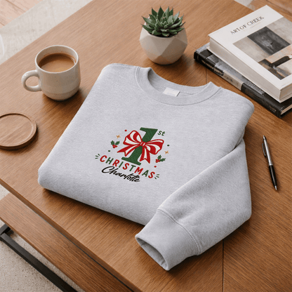 Personalized Embroidered My First Christmas Sweatshirt with Custom Name