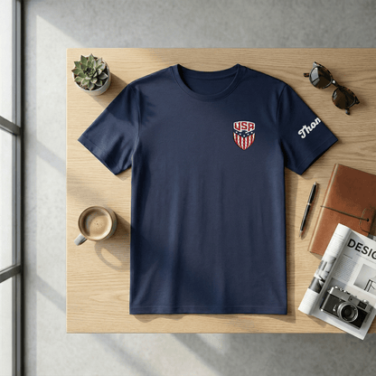 America 250th Anniversary Embroidered T-Shirt – Patriotic Family Keepsake Gift (1776–2026)