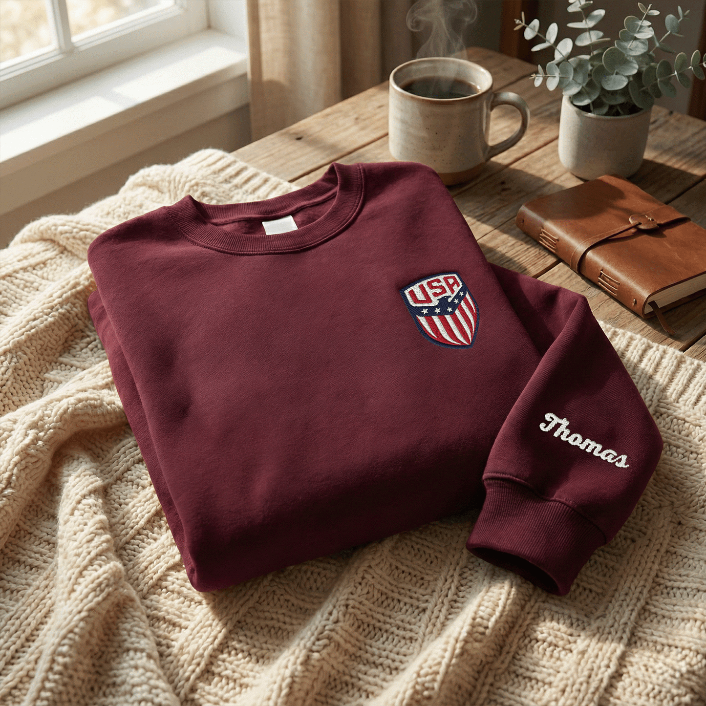 America 250th Anniversary Embroidered Sweatshirt — Patriotic Keepsake Gift for Family