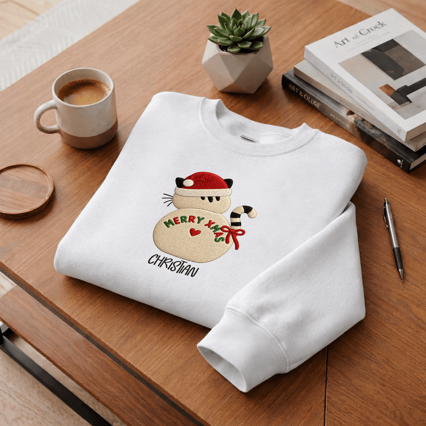 Personalized Embroidered Snowman Sweatshirt with Custom Name