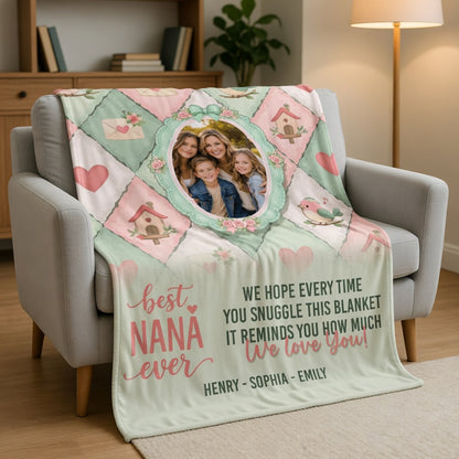Personalized Mom Photo Blanket – Custom Family Picture Blanket Gift for Mother