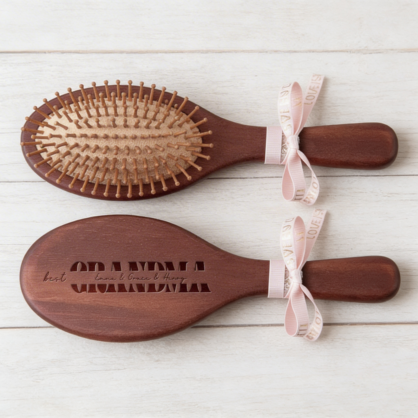 Custom Engraved Bamboo Comb – Personalized Keepsake Gift for Mom