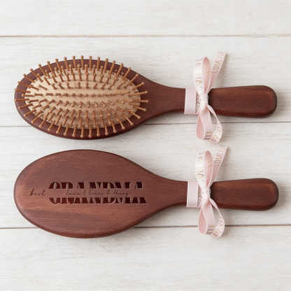 Custom Engraved Bamboo Comb – Personalized Keepsake Gift for Mom