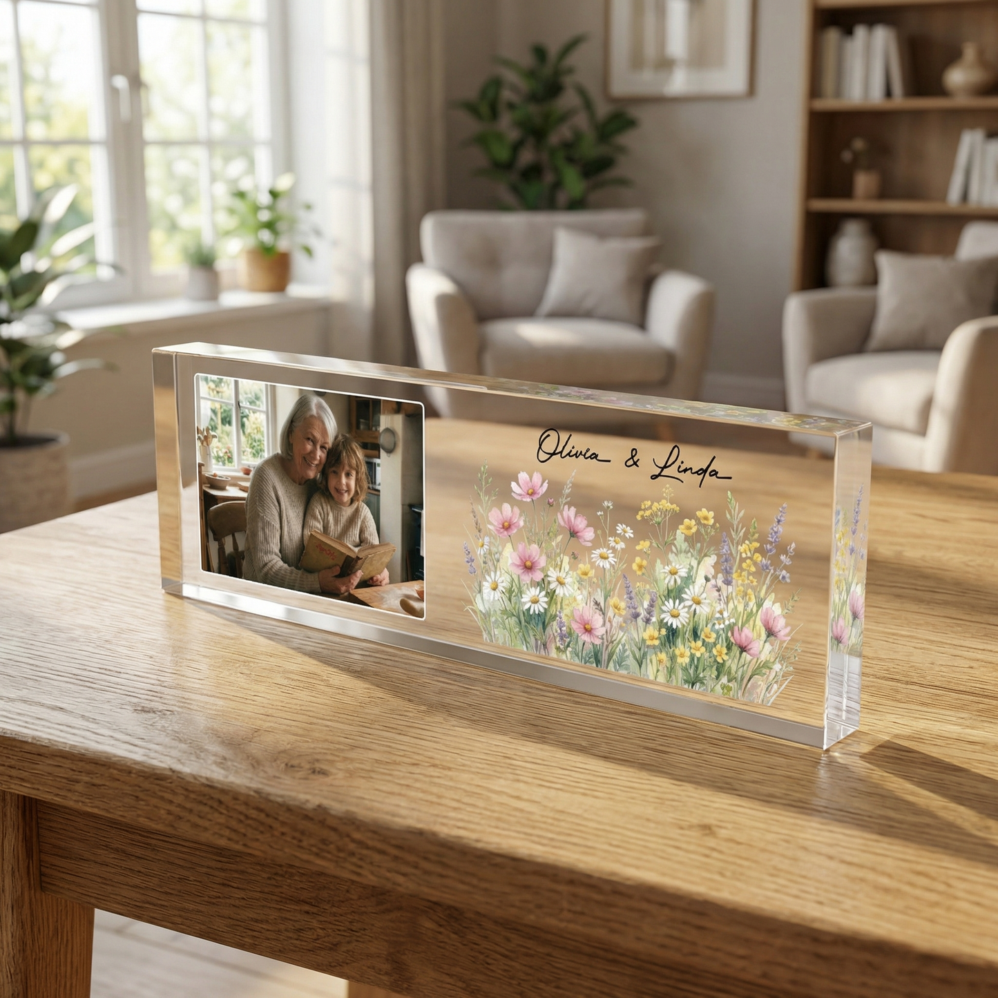 Wild Flowers Personalized Photo Acrylic Plaque Gift