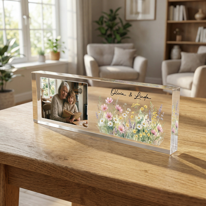 Wild Flowers Personalized Photo Acrylic Plaque Gift