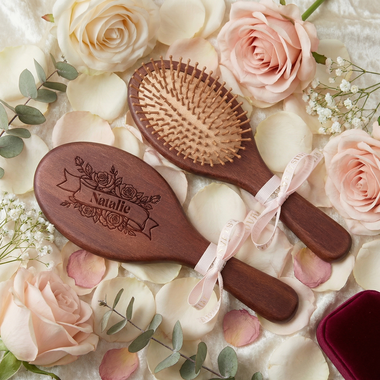 Custom Bamboo Hairbrush – Personalized Mother’s Day Gift for Mom
