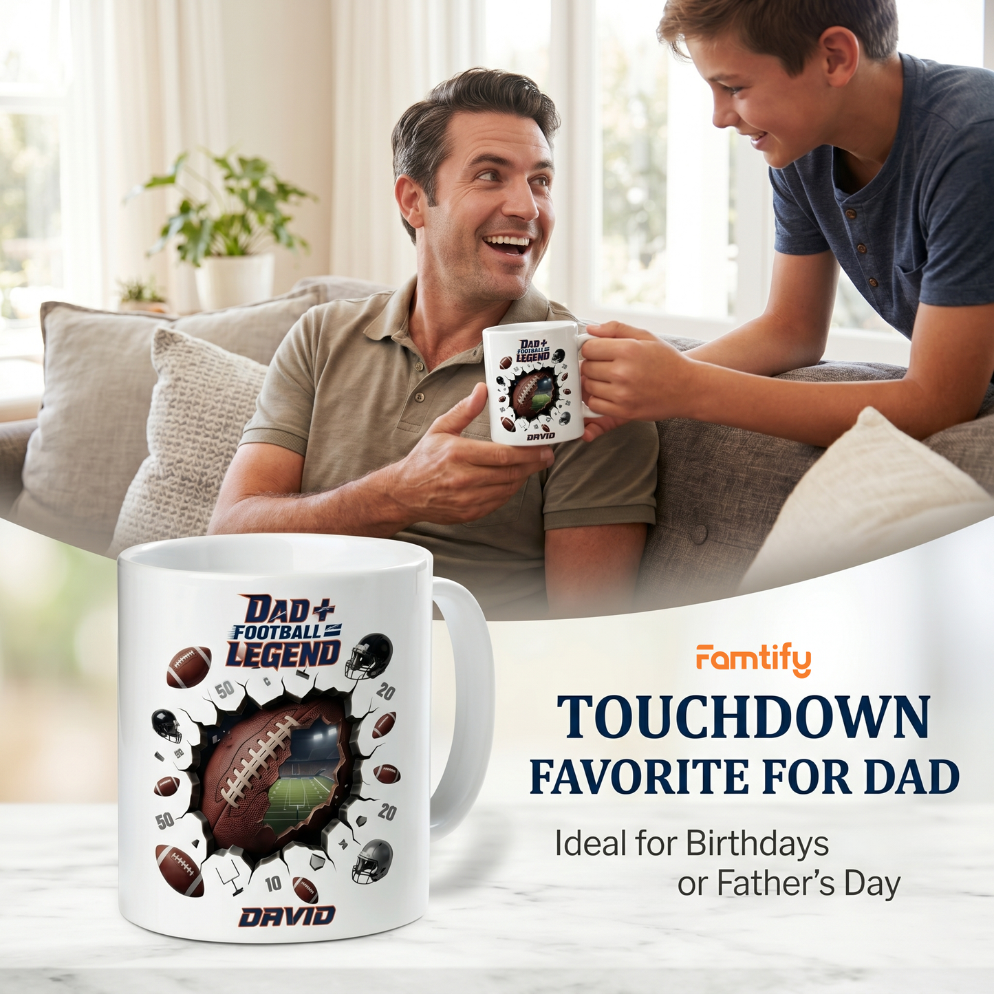 Legend Dad Football Mug – Best Gift for Dad Who Loves Football