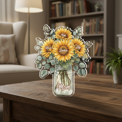 Sunflower Love for Mom – Personalized Mother’s Day Acrylic Plaque Gift