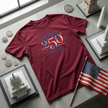 America 250 Anniversary - Patriotic Red White Blue T-Shirt Design
