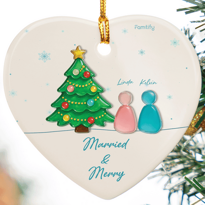 First Christmas Together - Personalized Couple Ceramic Acrylic Ornament