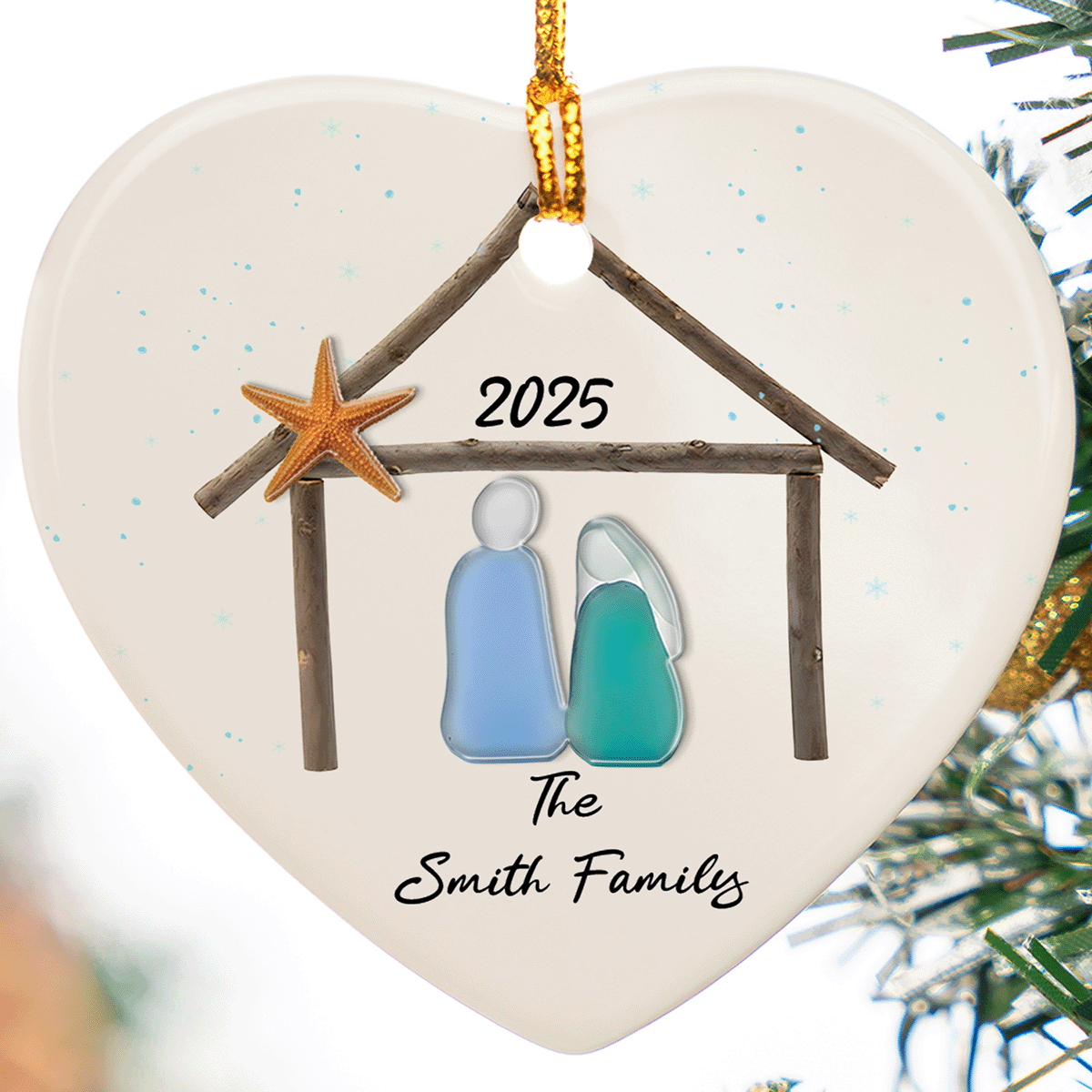 Personalized Happy Home Happy Family Ceramic Ornament