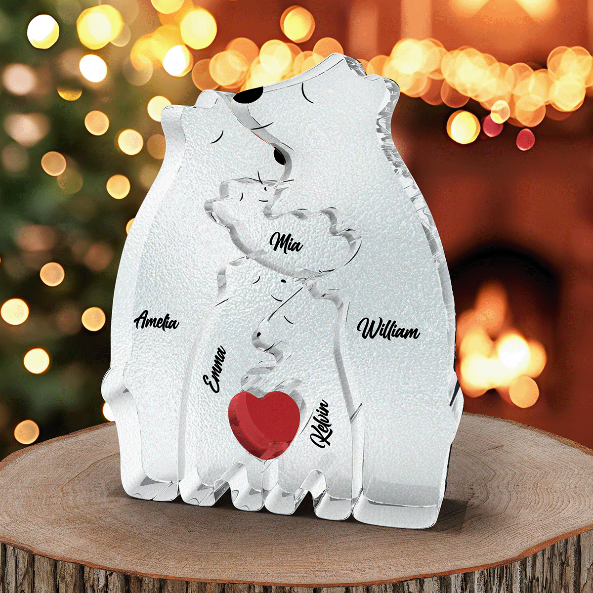 Personalized Acrylic Hugging Bear Family Puzzle