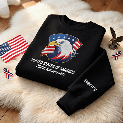 USA 250th Anniversary 1776-2026 - Embroidered Liberty Bell Sweatshirt