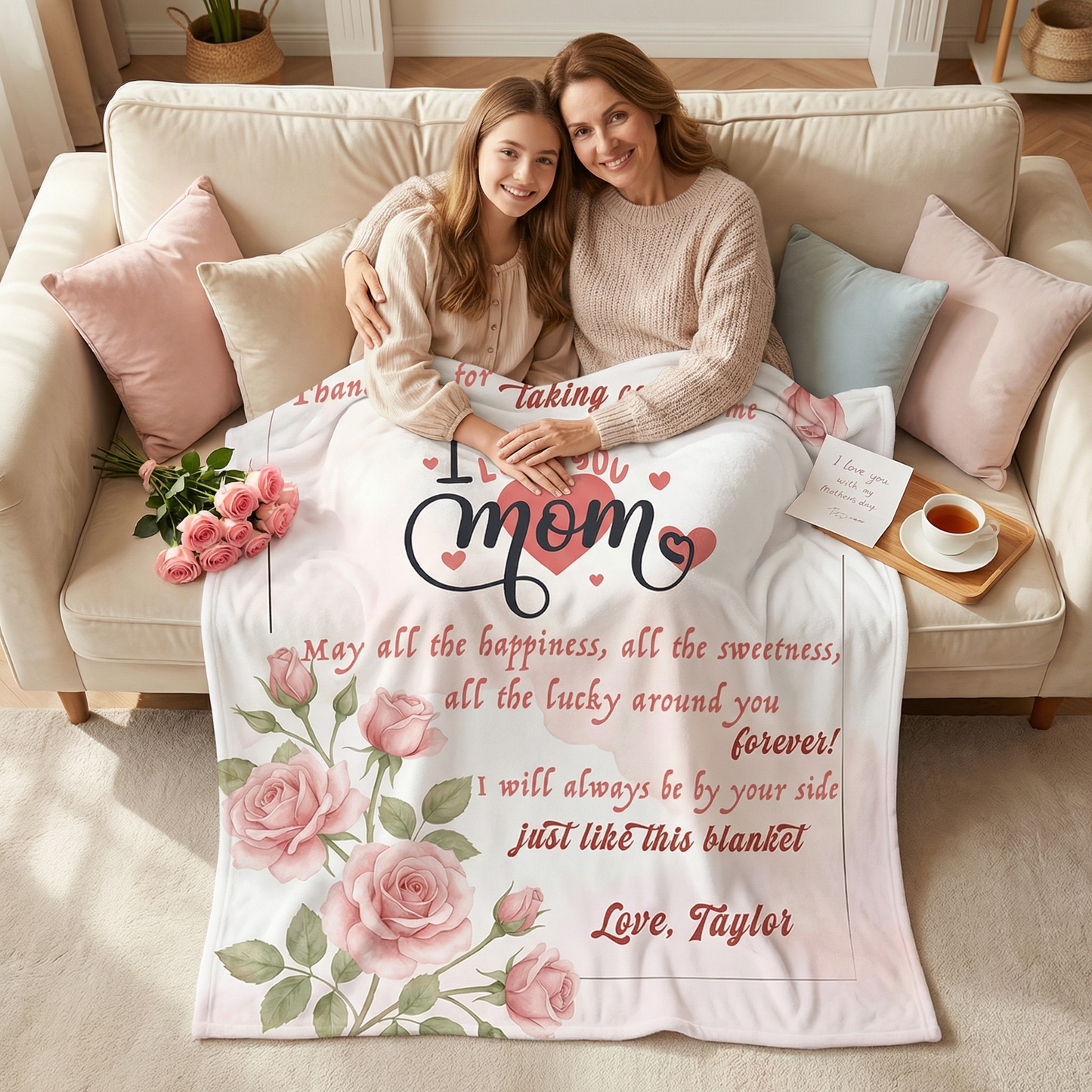 Words to You Personalized Blanket – Heartfelt Message Gift for Mom & Grandma Mother’s Day Family Keepsake