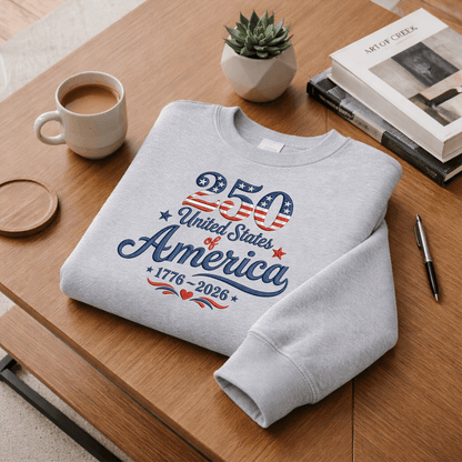 America 250 Years of Freedom - 1776-2026 Patriotic Eagle Embroidery Design