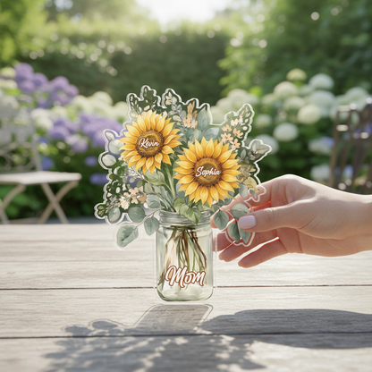 Sunflower Love for Mom – Personalized Mother’s Day Acrylic Plaque Gift
