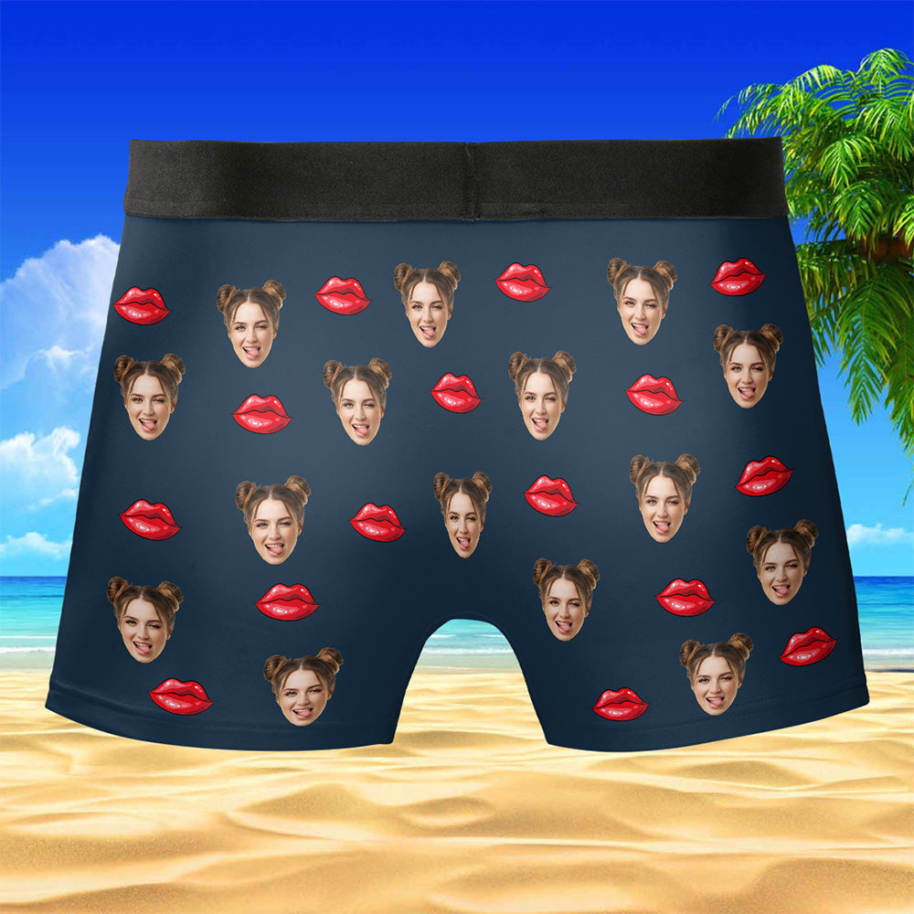 I Licked It, So It’s Mine – Naughty Funny Gift for Him – Personalized Photo Men’s Boxer Briefs