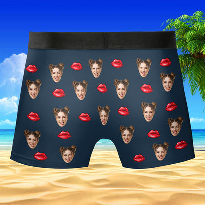 I Licked It, So It’s Mine – Naughty Funny Gift for Him – Personalized Photo Men’s Boxer Briefs
