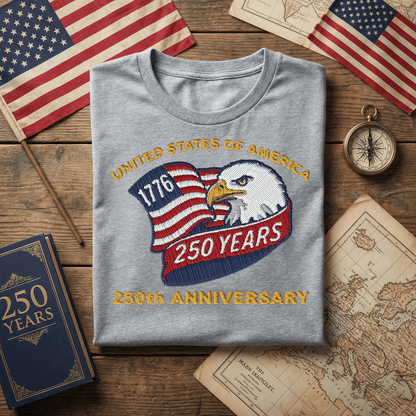 USA 250th Anniversary Eagle Crest - Personalized Veteran Pride T-Shirt