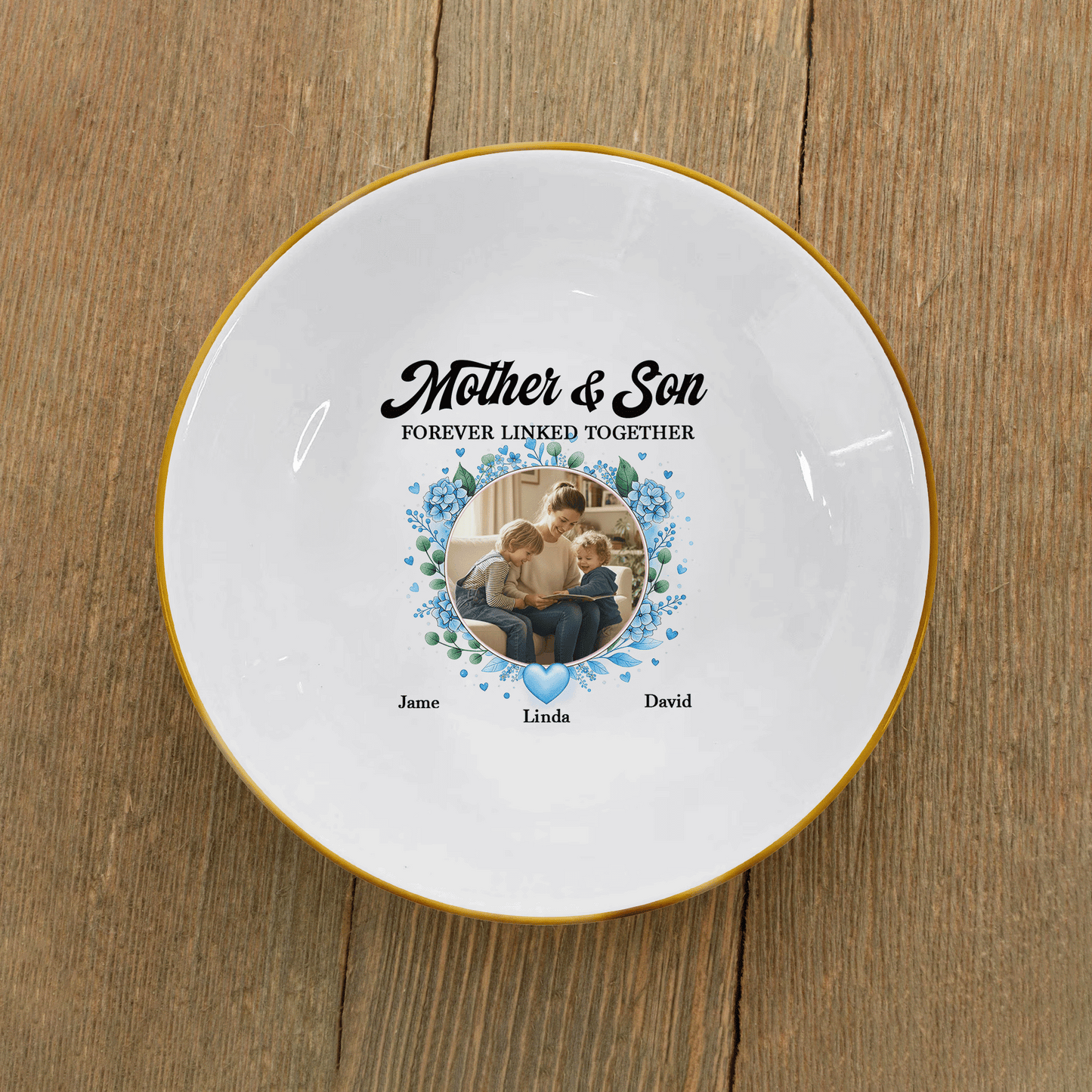 Mother And Daughter Forever Linked Together – Personalized Jewelry Dish