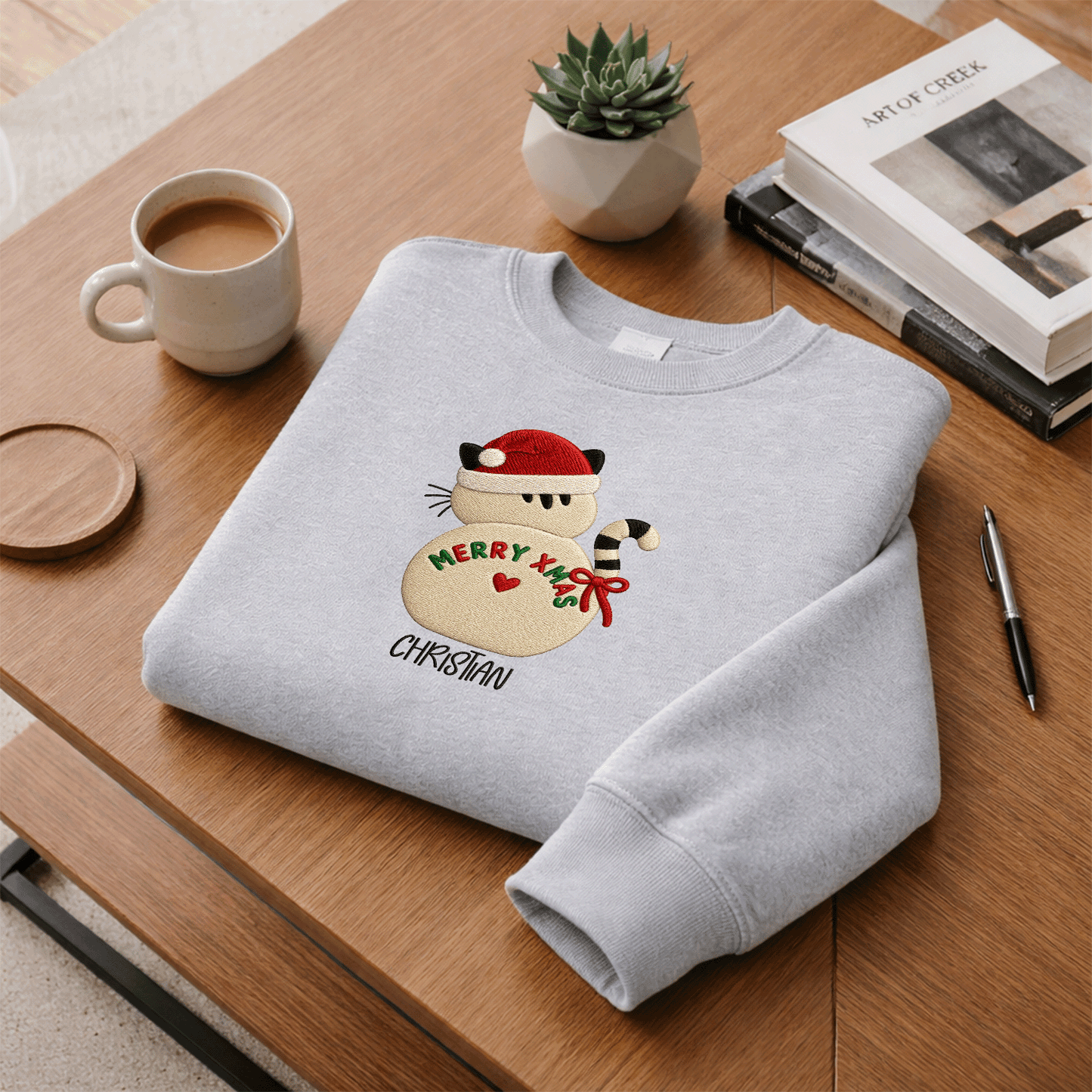 Personalized Embroidered Snowman Sweatshirt with Custom Name