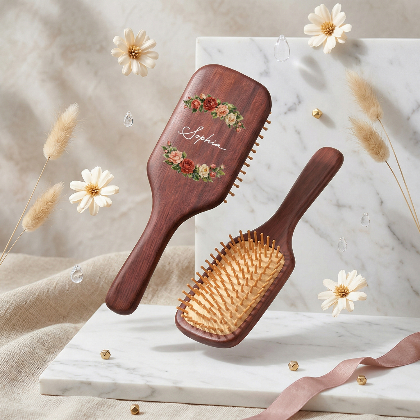 Custom Hand-Painted Hair Brushes – Thoughtful Mother’s Day Gift for Mom