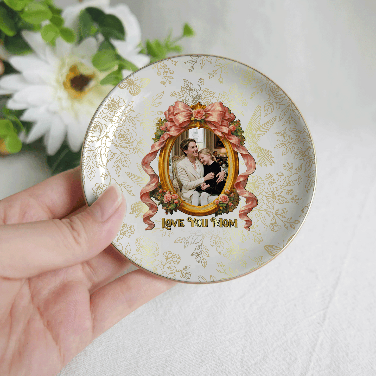 Custom Photo Memory - Personalized Jewelry Dish for Mom - Mother’s Day Gift for Mom - Custom Trinket Tray
