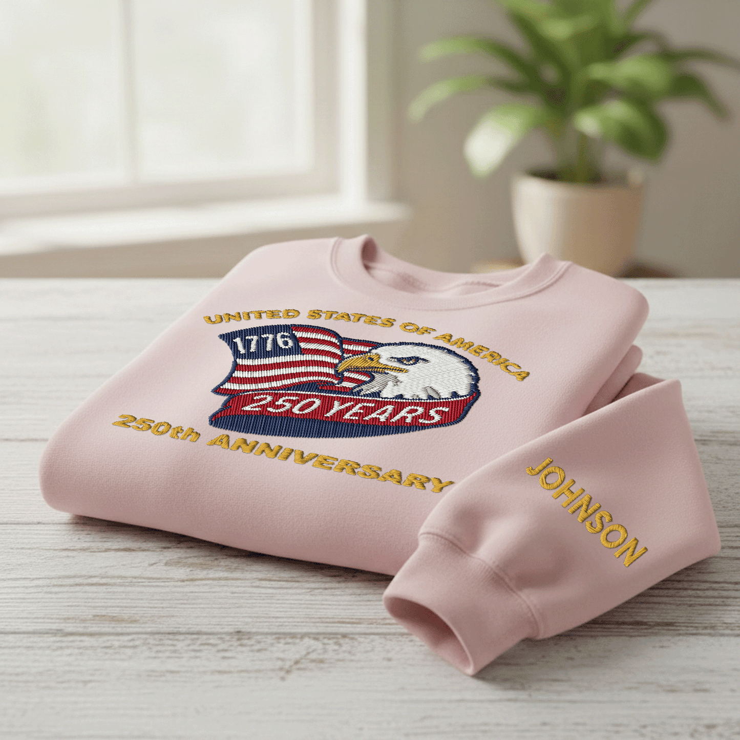 USA 250th Anniversary Eagle Crest - Personalized Veteran Pride Sweatshirt - 1776–2026 Patriotic Gift