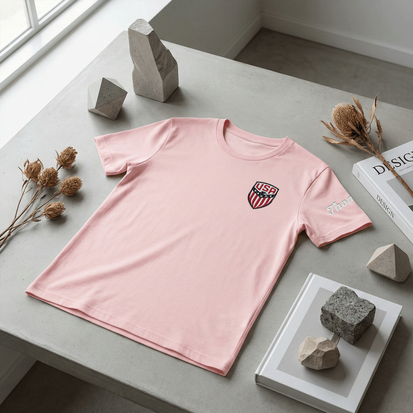 America 250th Anniversary Embroidered T-Shirt – Patriotic Family Keepsake Gift (1776–2026)