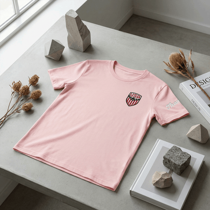 America 250th Anniversary Embroidered T-Shirt – Patriotic Family Keepsake Gift (1776–2026)