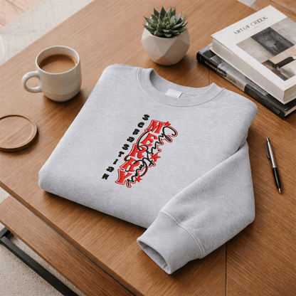 Personalized Embroidered Merry Christmas Sweatshirt with Custom Name
