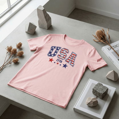 America 250th Anniversary 1776-2026 Embroidered T-Shirt