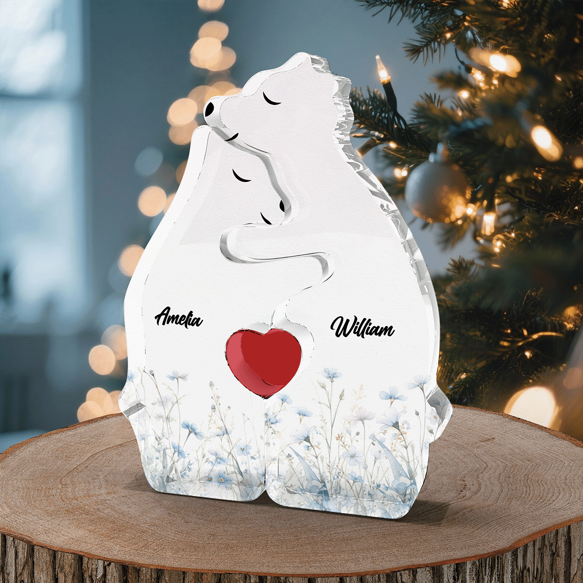 Personalized Acrylic Hugging Bear Family Puzzle