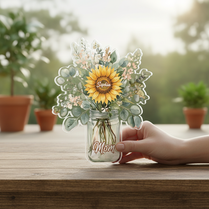 Sunflower Love for Mom – Personalized Mother’s Day Acrylic Plaque Gift