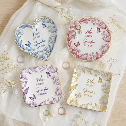 Personalized Grandma to Be Jewelry Dish - Custom First Time Grandma Trinket Tray, New Grandma Mother's Day Gift