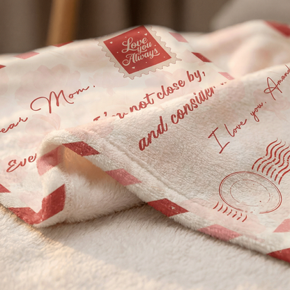 Personalized “Dear Mom” Letter Blanket – Mother’s Day Custom Love Message Gift for Mom Cozy Family Keepsake