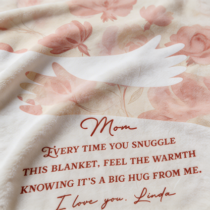“Wrapped in Our Love” Personalized Photo Blanket – Mother’s Day Gift for Mom & Grandma Custom Family Keepsake