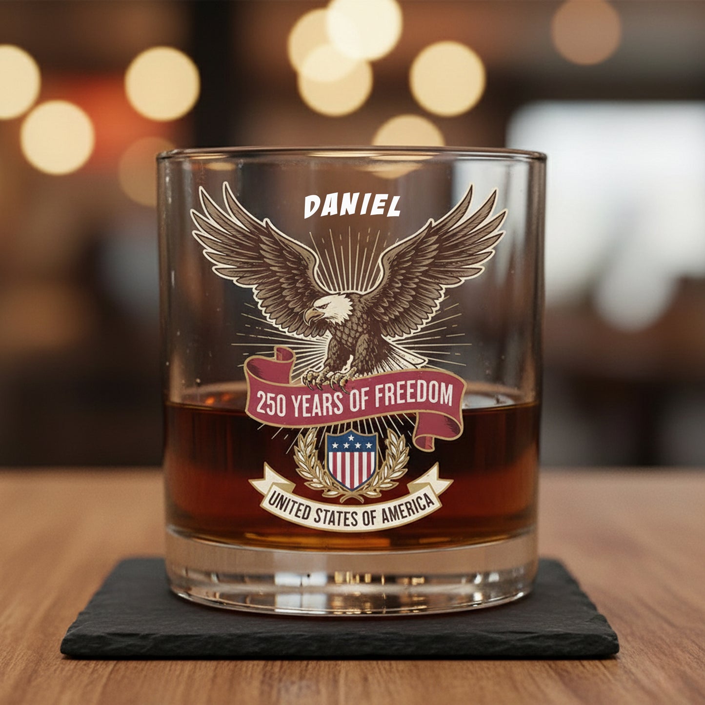 America 1776 - 2026 250 Years Of Freedom Whiskey Glass