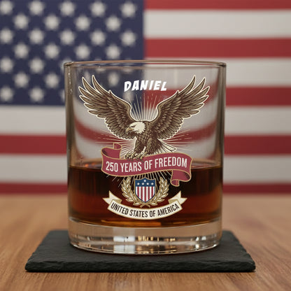 America 1776 - 2026 250 Years Of Freedom Whiskey Glass