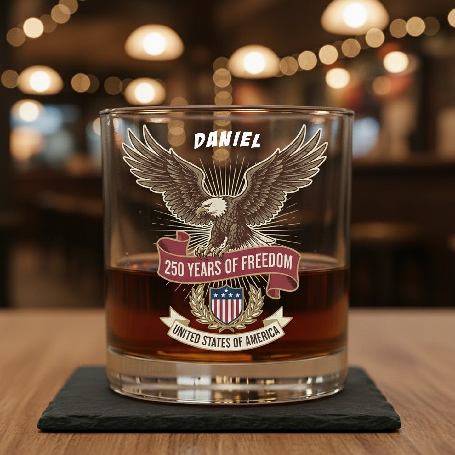 America 1776 - 2026 250 Years Of Freedom Whiskey Glass