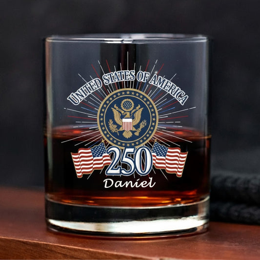 America 250 Firework Whiskey Glass