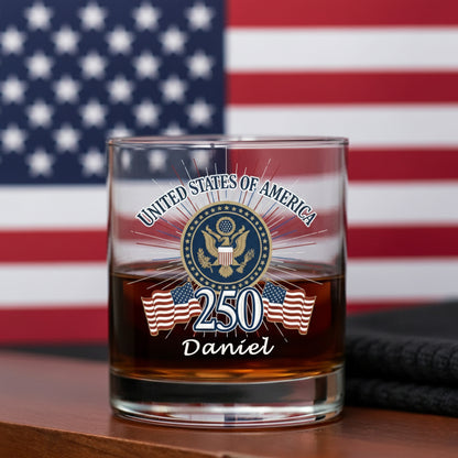 America 250 Firework Whiskey Glass